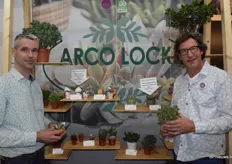 (v.l.n.r.) Arco Lock van Arco Lock potplanten presenteerde samen met Louis van Dijk twee nieuwe Aloë lijnen, de Variegata White en de Desert Diamond